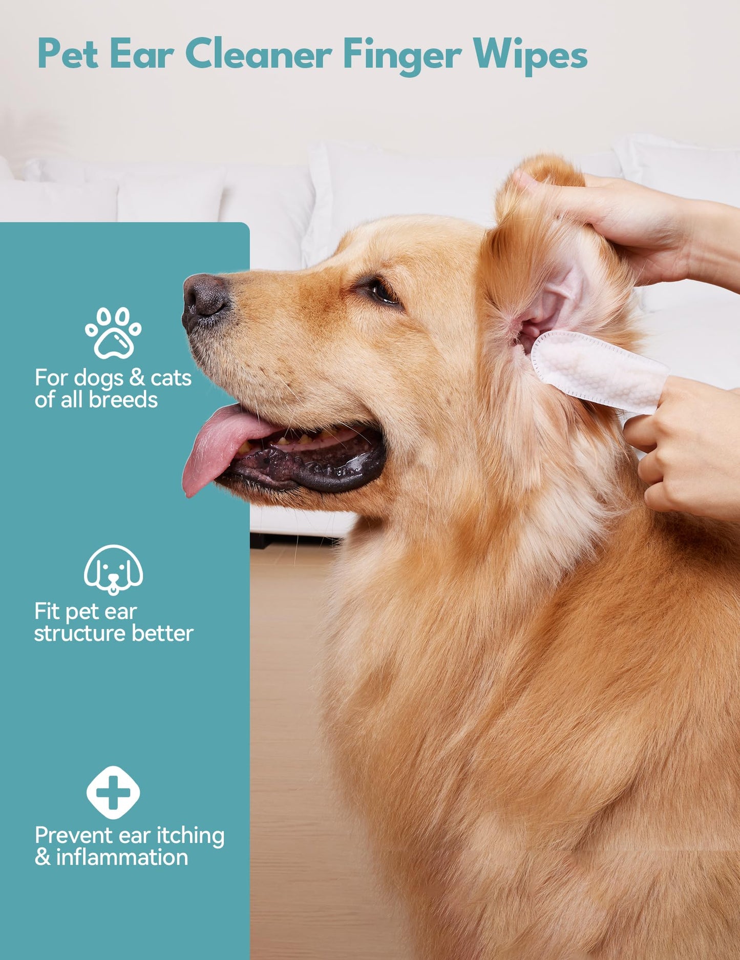 No Pawblems Portable Pocket-Sized Ear Wipes Finger | Comfy Finger Design
