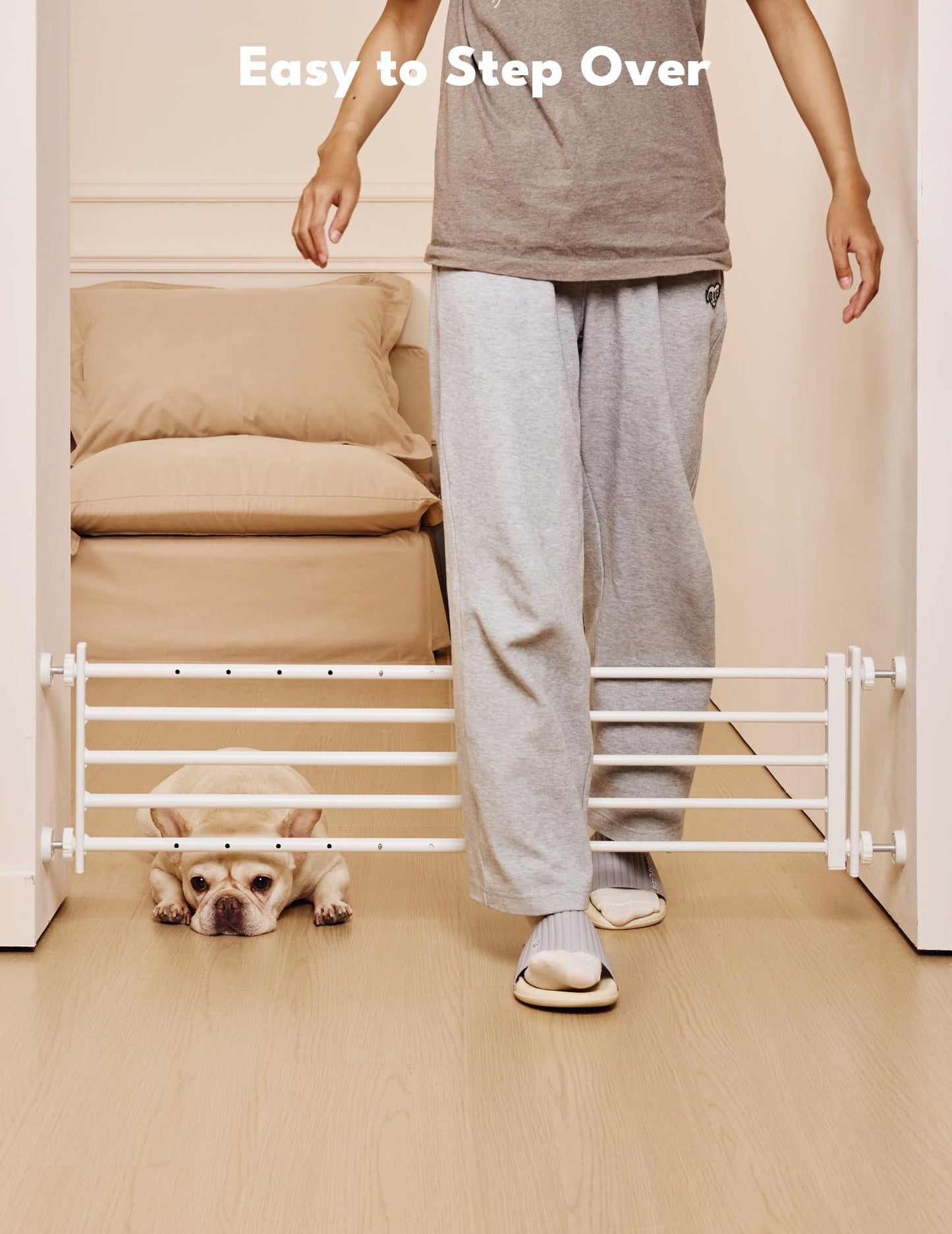 No Pawblems Short Dog Gate | 29-46" W small Dog Gate for Small Dogs Puppy