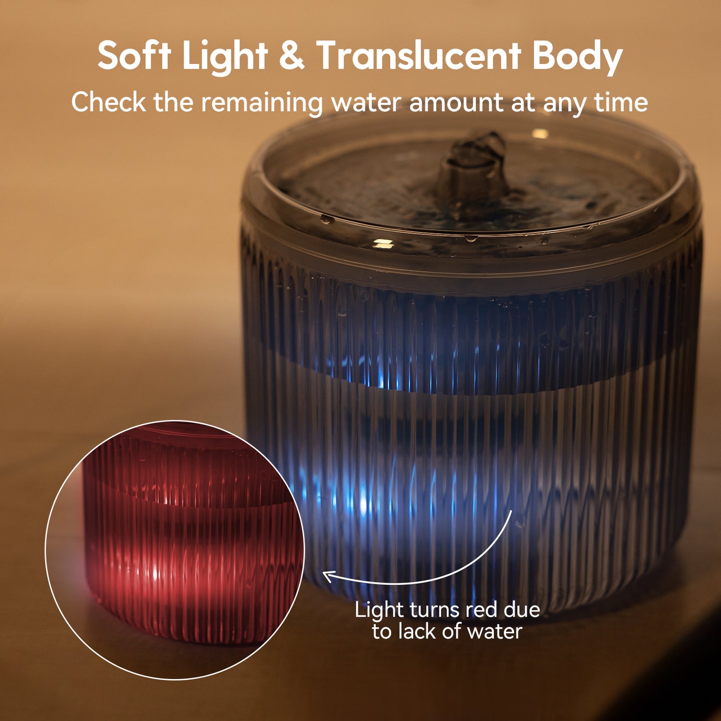 Cat Water Fountain with LED Light - 88oz/2.6L No Pawblems Ultra Quiet Pet Water Fountain