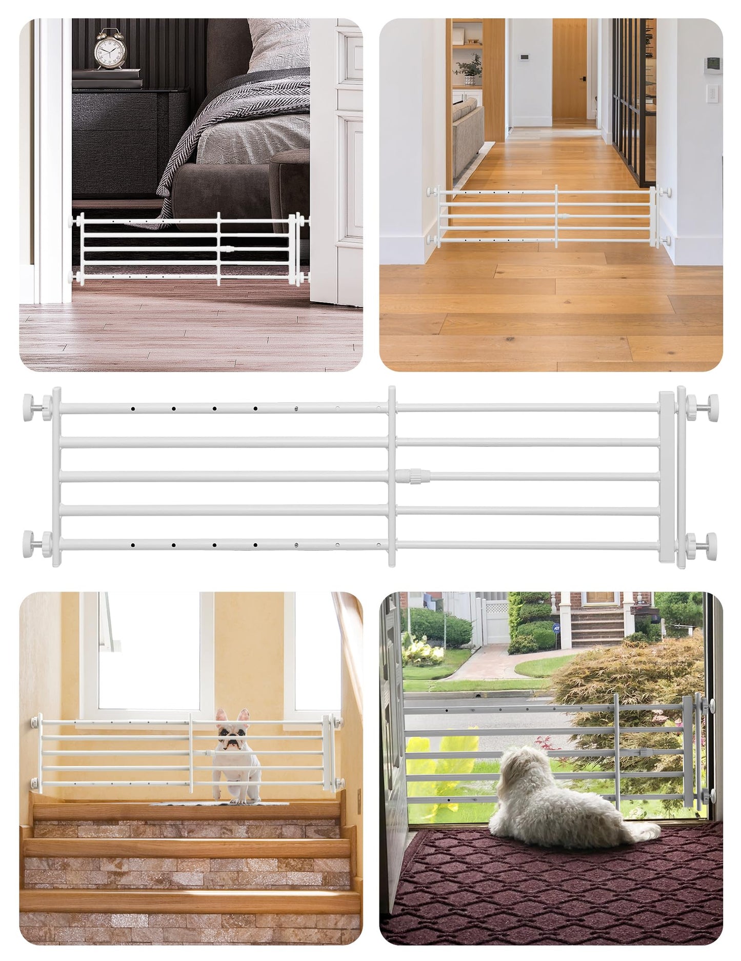 No Pawblems Short Dog Gate | 29-46" W small Dog Gate for Small Dogs Puppy