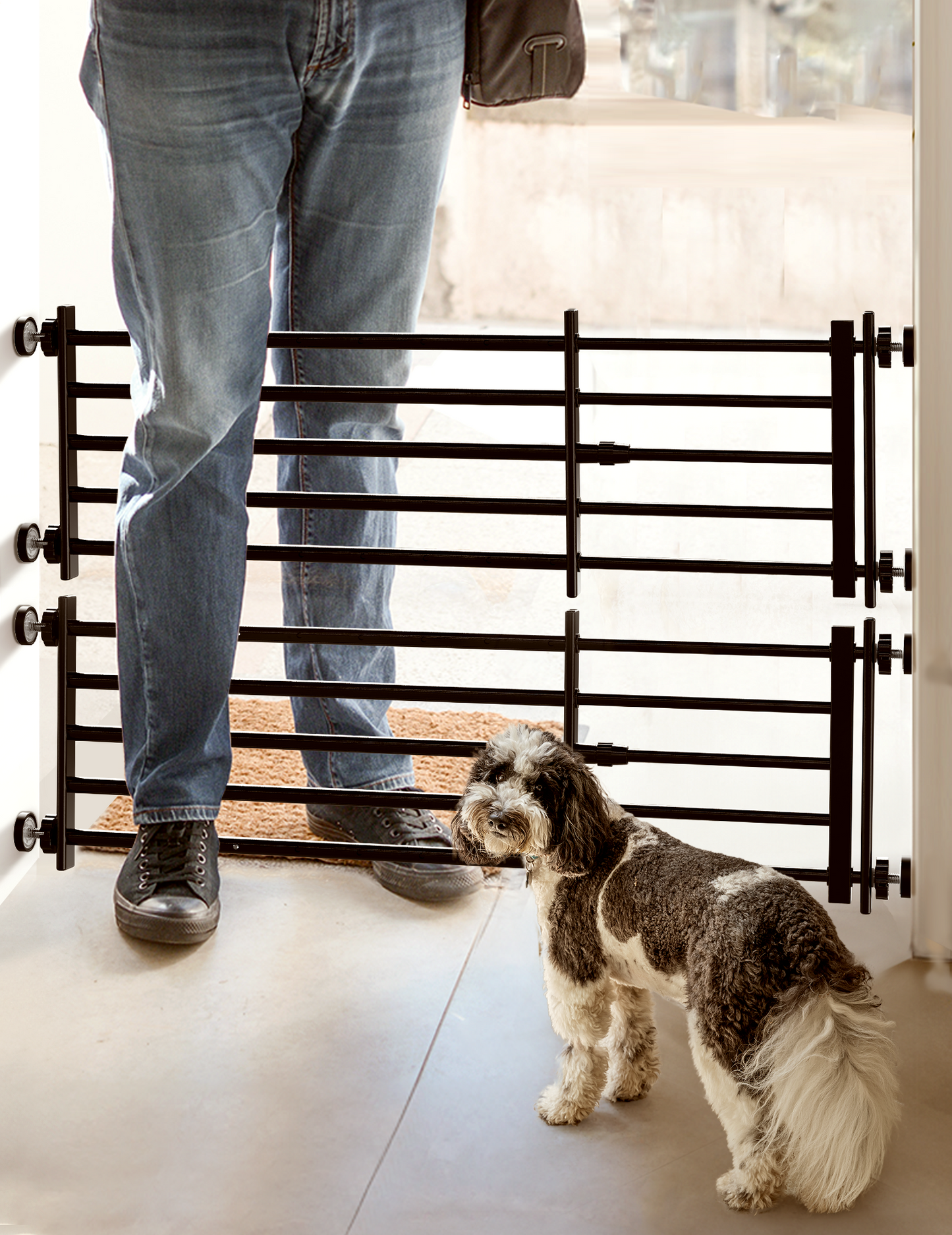 No Pawblems Short Dog Gate | 29-46" W small Dog Gate for Small Dogs Puppy