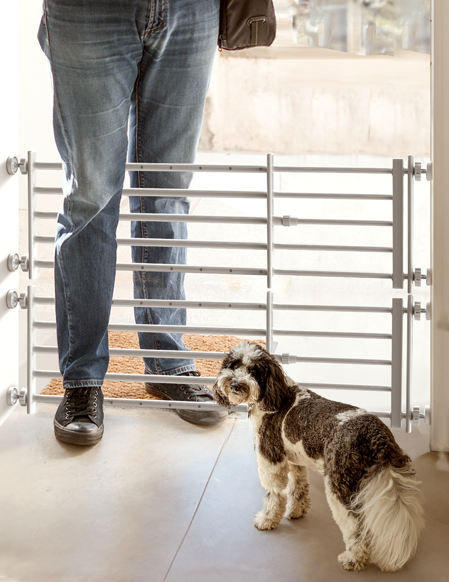 No Pawblems Short Dog Gate | 29-46" W small Dog Gate for Small Dogs Puppy